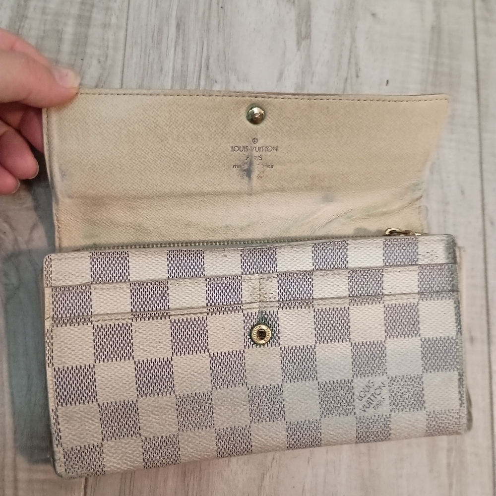 Authentic LOUIS VUITTON Damier Azur Portefeuille Sarah Long Wallet - Picture 10 of 16
